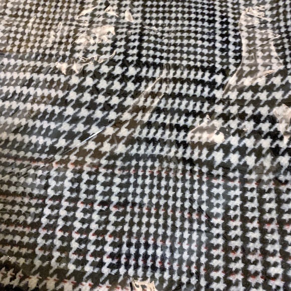 Black, Red and White Glen Checked Hem Dyed Scarf - Picture 2 of 3